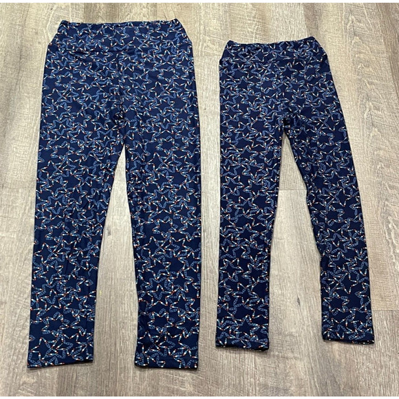 LuLaRoe Leggings Americana/Patriotic Stars Popsicle Bomb Pops Mommy & Me OS+L/XL - Picture 1 of 5